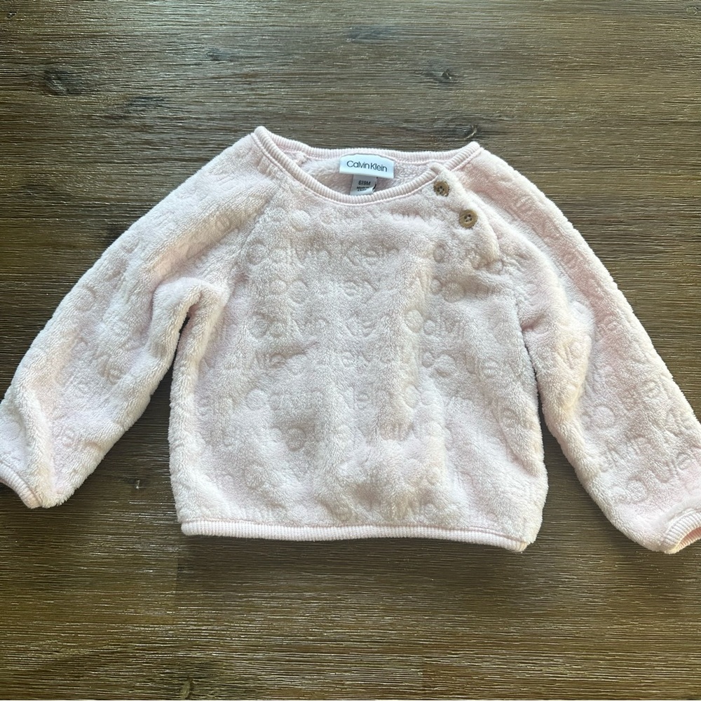 3/20$ Calvin Klein Baby Soft Pink Sweatshirt size 6-9 months